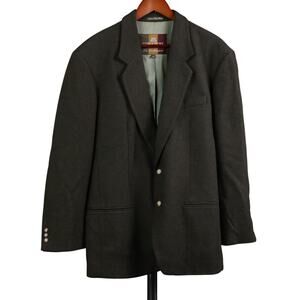 VINTAGE Structure Blazer Jacket Mens M Wool Cashmere Olive Green Hong Kong 90s